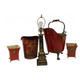 Lot Of Vintage Tole Metal Items.