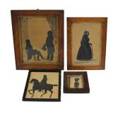 4 Antique Framed Silhouettes