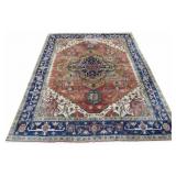 Vintage & Finely Hand Knotted Serapi  Style Carpet