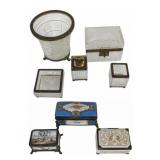 Lot of 3 Antique Porcelain Vanity Boxes Together