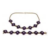 JEWELRY. Signed 18kt Gold, Amethyst and Diamond