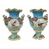 MEISSEN Large Pair of Porcelain Planters.