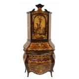 Vintage Inlaid Italian Desk With Bombe Base.