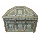 Vintage Enamel Decorated Indian Trunk.