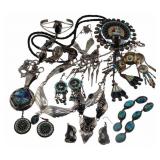 JEWELRY. Southwest Silver Jewelry Grouping.