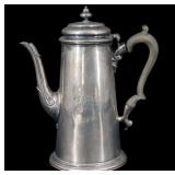 SILVER. English Silver Coffeepot with Crest.
