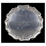 SILVER. English Silver Tray Commodore H. Grattidge