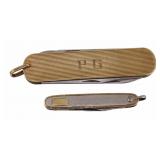 (2) 14kt Gold or Platinum Jacketed Pocket Knives.