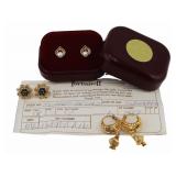 JEWELRY. (3) Pair of Gold Earrings Inc. 21kt.