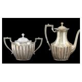 SILVER. (2) Pc. English Silver Coffeepot and Sugar