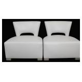 Pair of Lily Jack Upholstered Lounge Chairs.