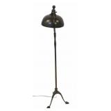 TIFFANY Studios Bronze Etched Band Bell Floor Lamp
