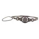 JEWELRY. Vintage Gold and Diamond Hinged Bracelet.