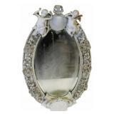 MEISSEN Signed Oval Porcelain Mirror.