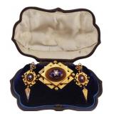 JEWELRY. 3 Pc. Victorian Enamel and Pearl Jewelry