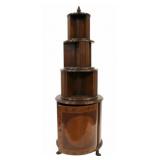 Vintage Mahogany & Burl Revolving Display Cabinet.