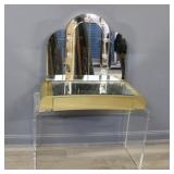 Midcentury Vanity With Acrylic Frame.