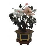 Chinese Carved Jade and Hardstone Flowering Tree.