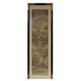 Signed Chinese Landscape Painting with Figures.