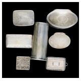 SILVER. (7) Assorted Silver Vinaigrettes.