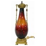 Magnificent Bronze Mounted Enameled Lamp.