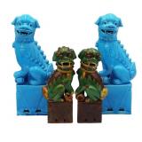 (2) Pair of Chinese Foo Dogs on Pedestals.