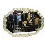 Midcentury Carved Silvergilt Ribbon Form Mirror.