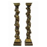 Tall Pair of 19th Century Carved, Gessoed, Gilt