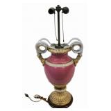 Large MEISSEN Porcelain Snake Handled Lamp.