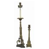 Lot of 2 Antique Ornate Bronze Lamps.