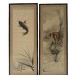 (2) Signed Chinese Framed Scroll Paintings.
