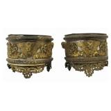Antique Pair of Gilt & Silvered Metal Planters.