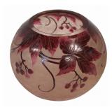 Legras Signed Cameo Glass Berry Bowl.