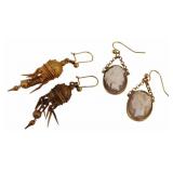 JEWELRY. (2) Pair of Antique Earrings Inc. Cameos.