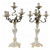 Antique Pair of K.P.M. Porcelain & Bronze