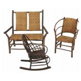 Lot of 3 Antique Adirondack Chairs.
