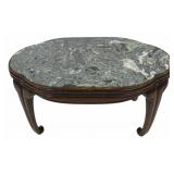 Vintage Asian Style Hardwood Marbletop Table.