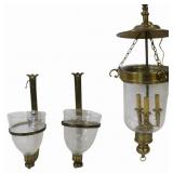 Vintage Pair Of Sconces Together With A Chandelier