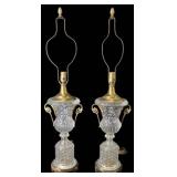 A Vintage & Fine Pr Baccarat Style Glass Lamps .