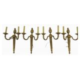 MAISON DELISLE Set of 4 Gilt Bronze Sconces.