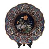 Antique Japanese Cloisonne Floral Charger.