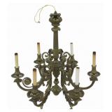 A Fine Quality Bronze 6 Light Chandelier