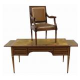 Fine Louis XVI Style Leathertop Desk & Chair.