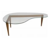 Midcentury Glass Top Coffee Table.