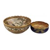 (2) Japanese Satsuma Bowls.