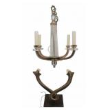 Art Deco 4 Arm Chrome Chandelier Together with a