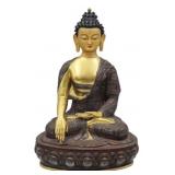 Tibetan Gilt and Paint Decorated Shakyamuni Buddha