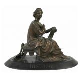 T.COULET Signed Bronze of a Classical Lady.