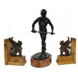 P.LASZLO Bronze Sculpture Together with a