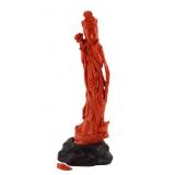 Signed Chinese Carved Coral Standing QuanYin with